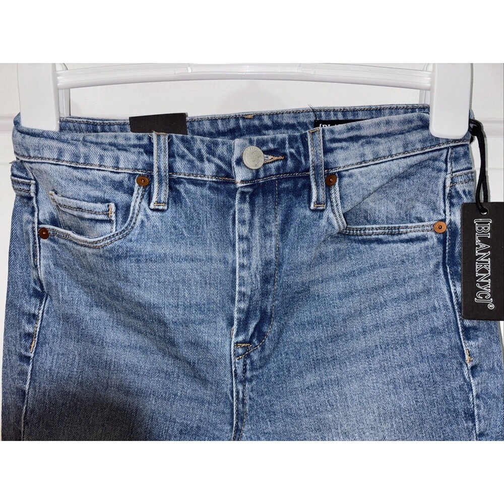 blank nyc jeans 27 High Rise Crop Medium Blue Heavy Weight Stretch New with Tags